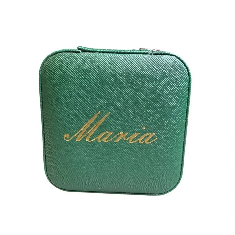 Green Maria Jewelry Travel‎ Case Green Organizer Vacation Travel Gift Jewelry